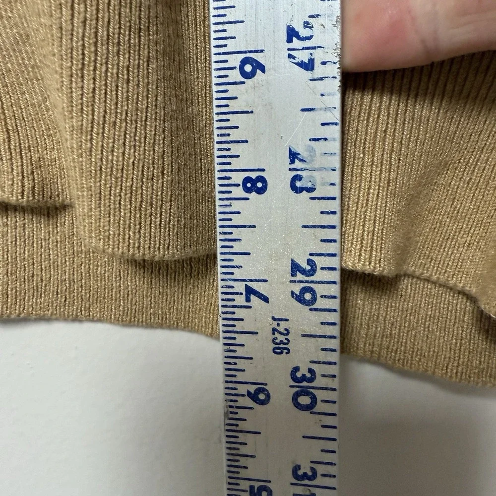 Mens Paul Fredrick Preppy Classic Merino‎ Wool Cardigan Vest Beige XL